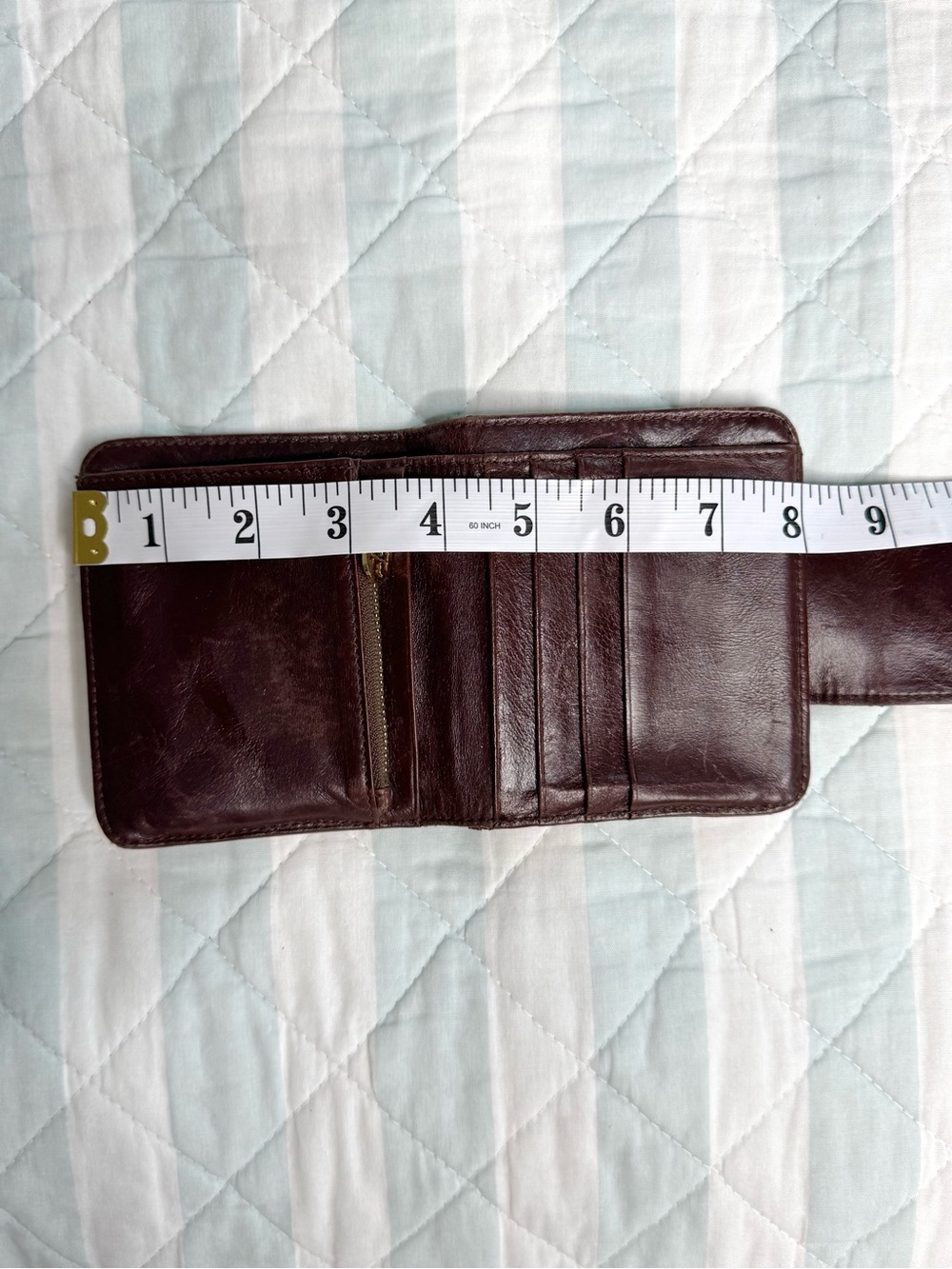 Tory Burch Patent Leather Logo Bifold Wallet Chocolate Brown Gold Hardware - Picture 11 of 11